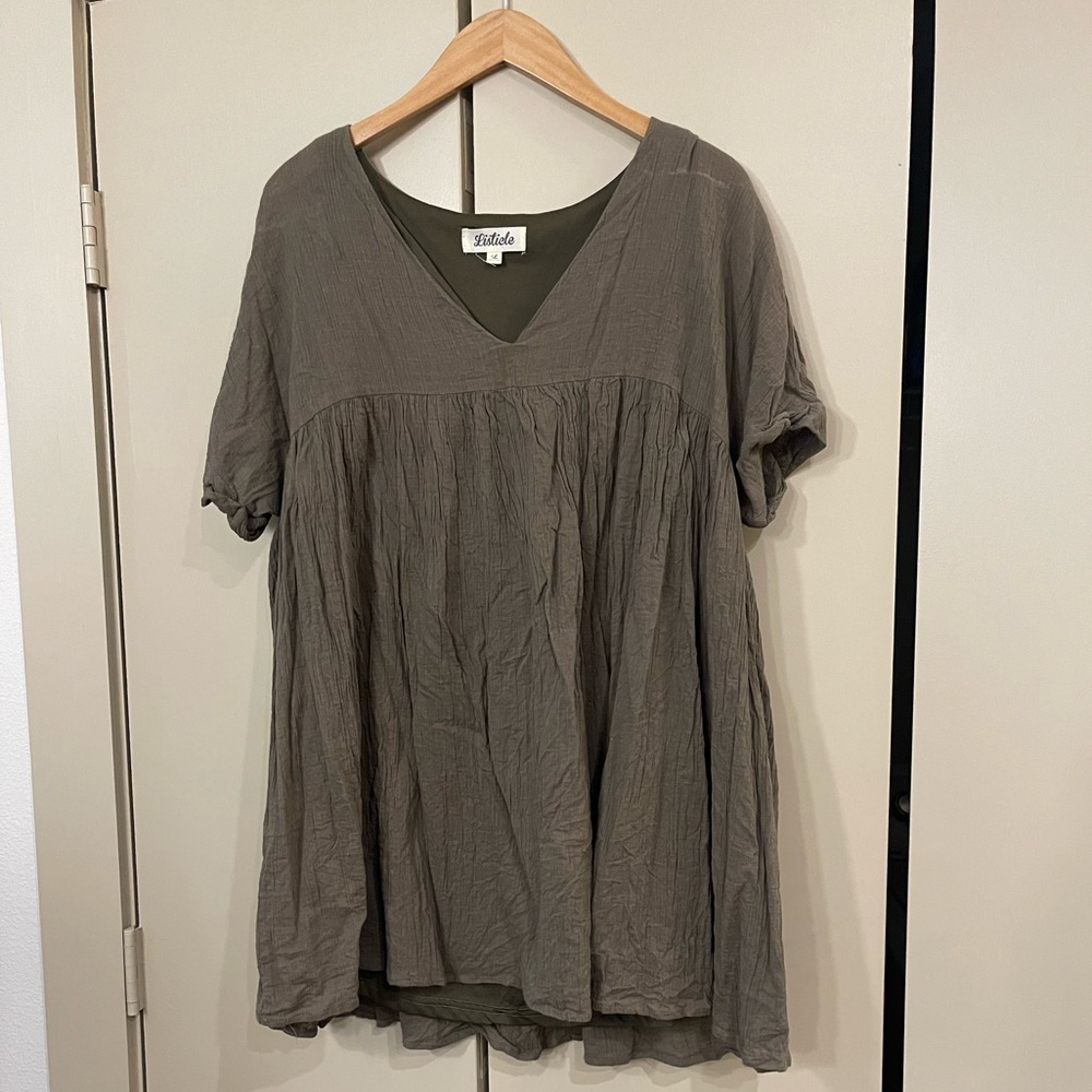 Olive babydoll dress